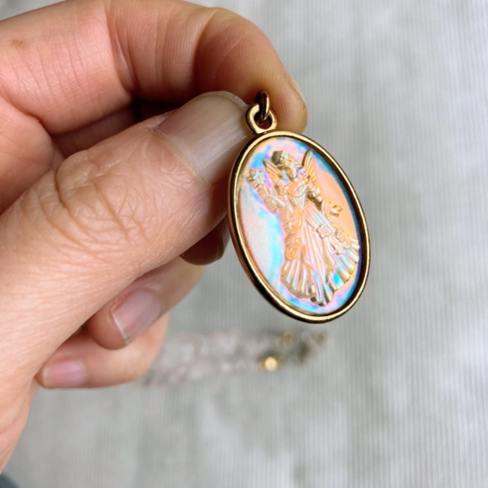Vintage Kirks Folly Fairy Godmother Aurora Borealis Pink Quartz Crystal Necklace - Picture 7 of 11